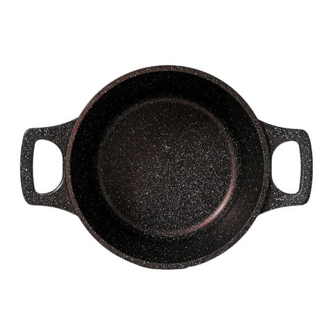 Cratita cu Capac 2,5 L Invelis de Marmura, Royalty Line, maro cu picatele