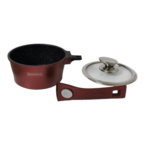 Cratita cu invelis de marmura si capac sticla 16×7.8 cm 1,2 l Royalty Line
