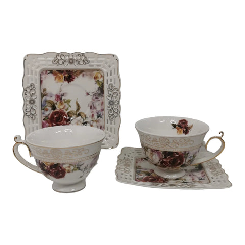 Set 2 cesti cu 2 farfurioare MALOOKI LUXURY COLLECTION 7505-2