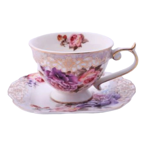 Set de 6 cesti cu 6 farfurioare si zaharnita Malooki, Luxury Collection