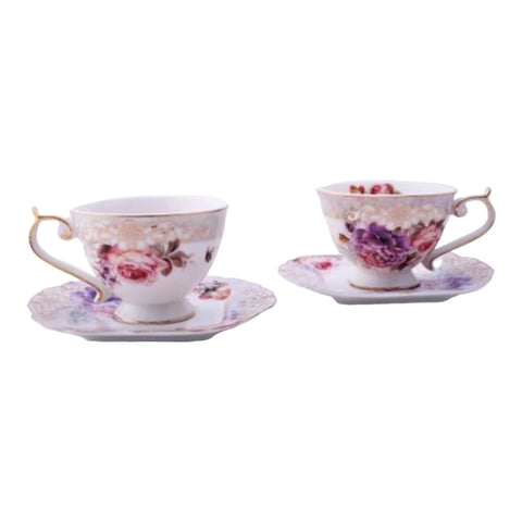 Set de 6 cesti cu 6 farfurioare si zaharnita Malooki, Luxury Collection