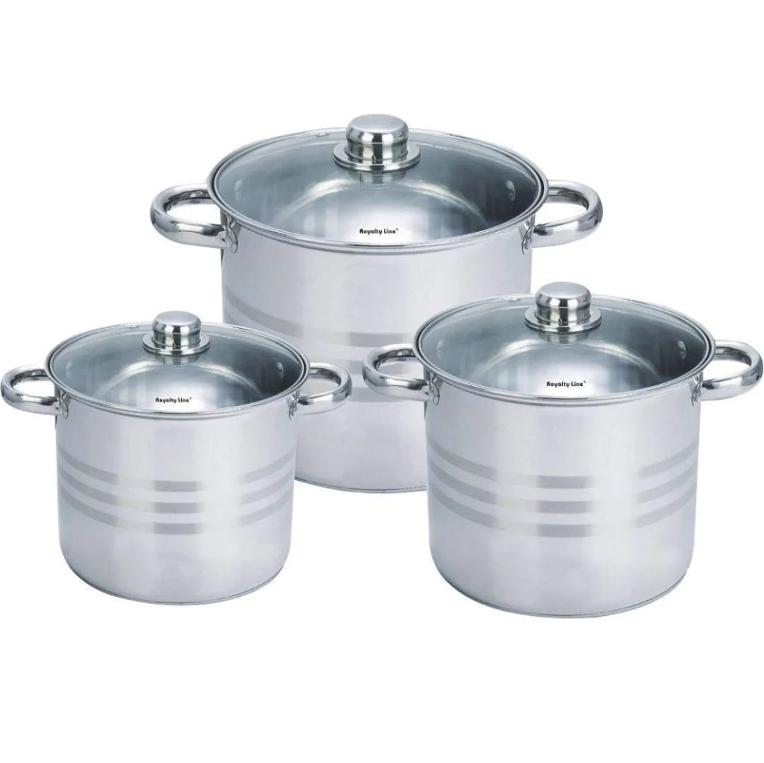 Set 3 Oale cu capace, (6 piese) Royalty Line Inox Inductie RL SP3