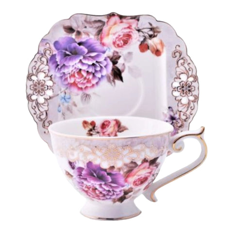 Set de 6 cesti cu 6 farfurioare si zaharnita Malooki, Luxury Collection