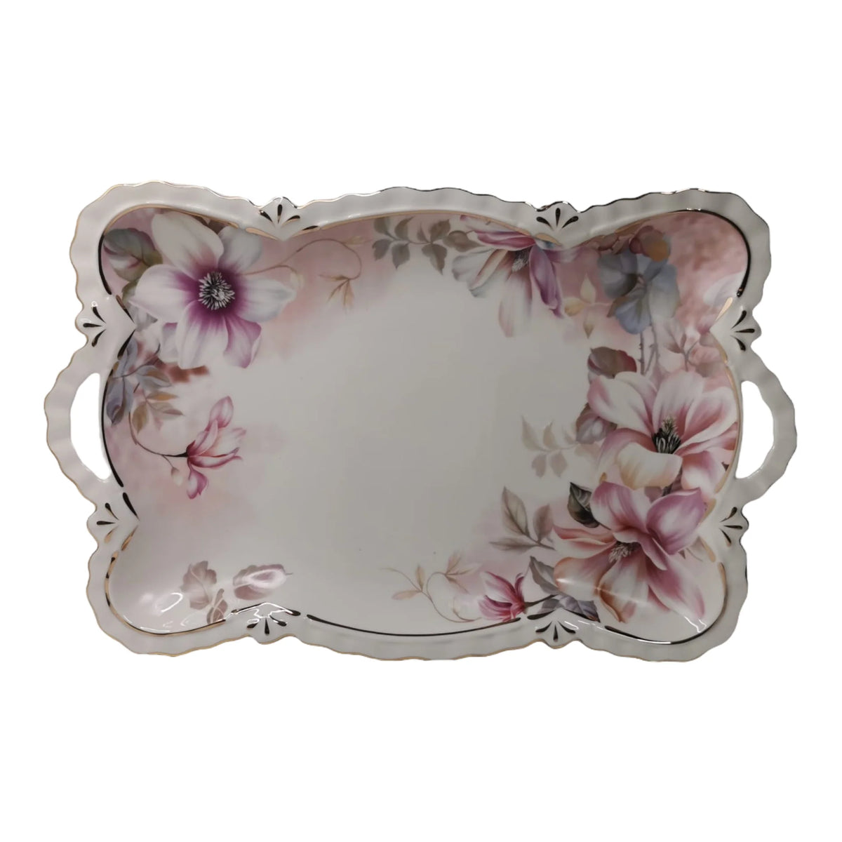 Platou din portelan, Malooki Luxury Collection, Pink flowers