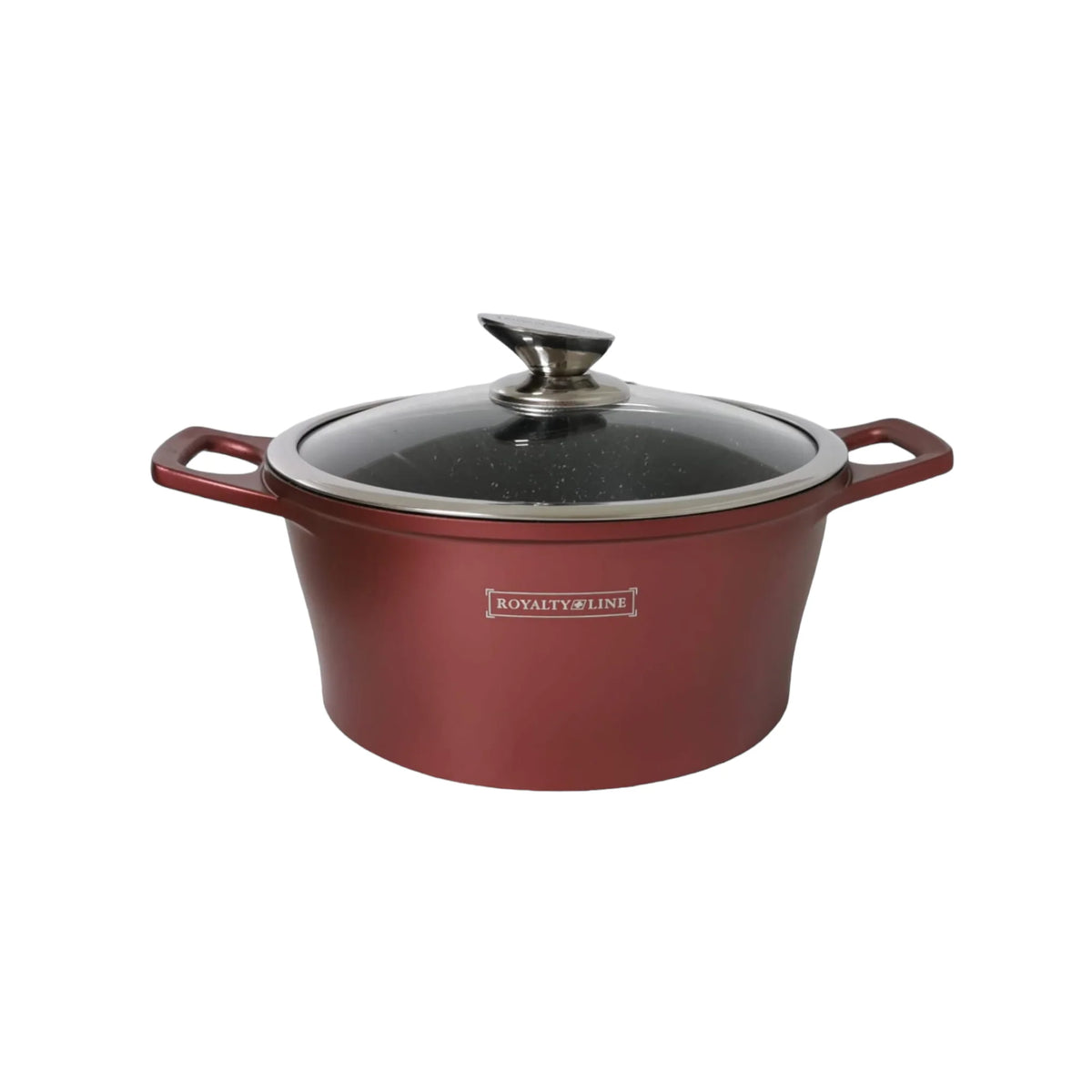 Cratita cu Capac 2,5 L Invelis de Marmura, Royalty Line, Visiniu