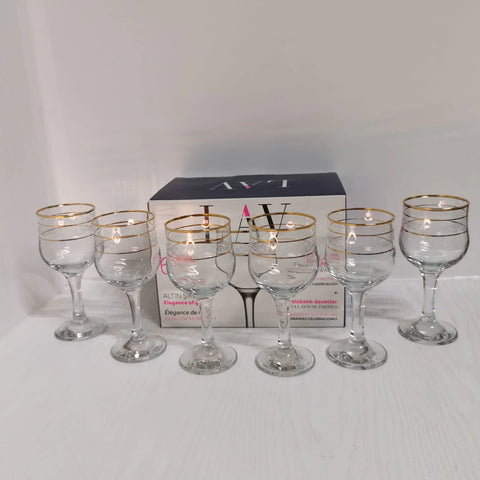 Pahare Lav Adora cu picior, set 6 buc. 200-240cc Nevakar