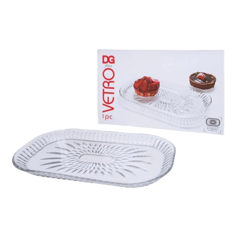 Platou oval din sticla rezistenta, Vetro, 20,5 X 17,5 X 3 cm