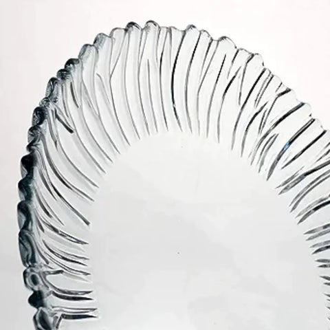 Platou oval din sticla transparenta, Beauty , 27 X 20 X 3 cm