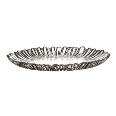 Platou oval din sticla transparenta, Beauty , 27 X 20 X 3 cm
