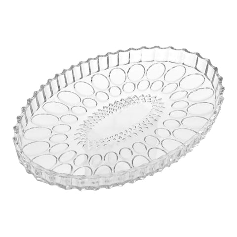 Platou oval din sticla rezistenta, Nova, 30X21X3 cm