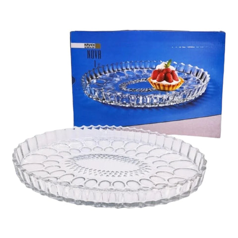 Platou oval din sticla rezistenta, Nova, 30X21X3 cm