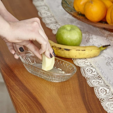 Razatoare din sticla pentru fructe, legume, ideala pentru mancarea bebelusilor, 20 X 10 cm