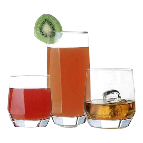 Set 18 pahare sticla Lav Diamond, 215 ml/310 ml/ 385 ml