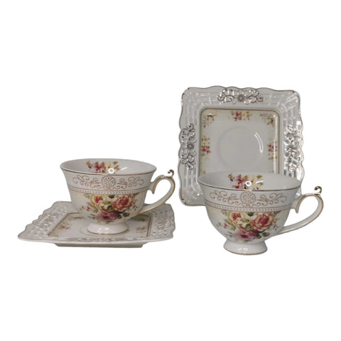 Set 2 cesti cu 2 farfurioare Malooki Luxury Collection 7505-2