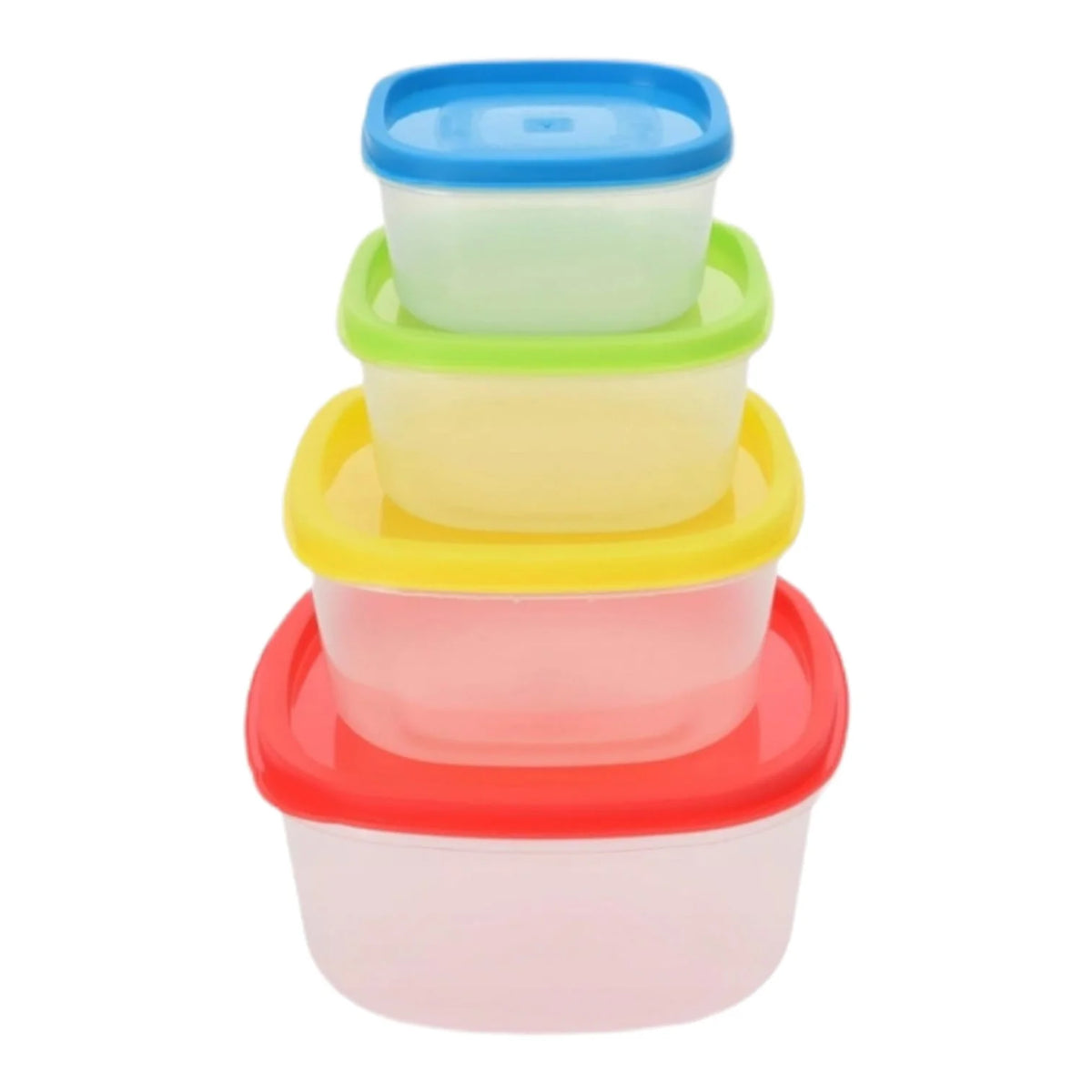 Set 4 caserole cu capac, multicolor