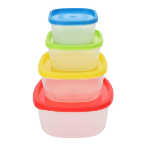 Set 4 caserole cu capac, multicolor