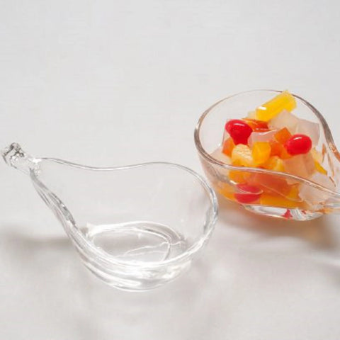 Set 6 boluri din sticla transparenta, in forma de para