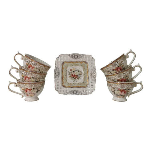 Set 6 cesti cafea/ceai cu 6 farfurioare Malooki Luxury Collection, 190 ml