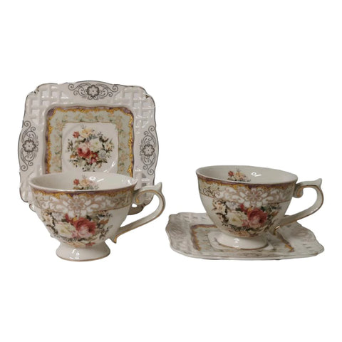 Set 6 cesti cafea/ceai cu 6 farfurioare Malooki Luxury Collection, 190 ml