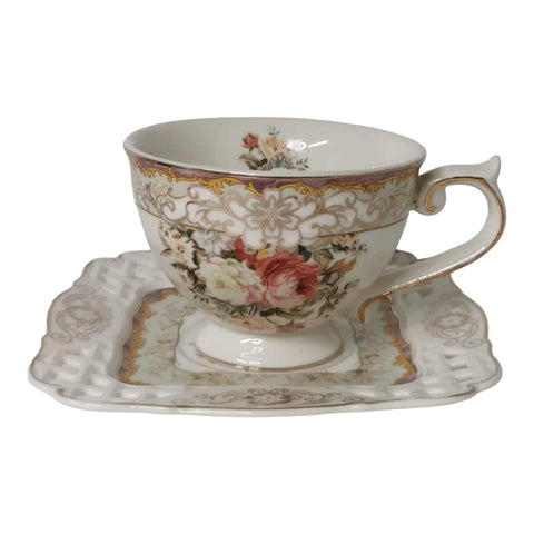 Set 6 cesti cafea/ceai cu 6 farfurioare Malooki Luxury Collection, 190 ml