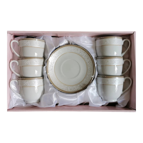 Set 6 cesti cu 6 farfurii, 170 ml, portelan Malooki