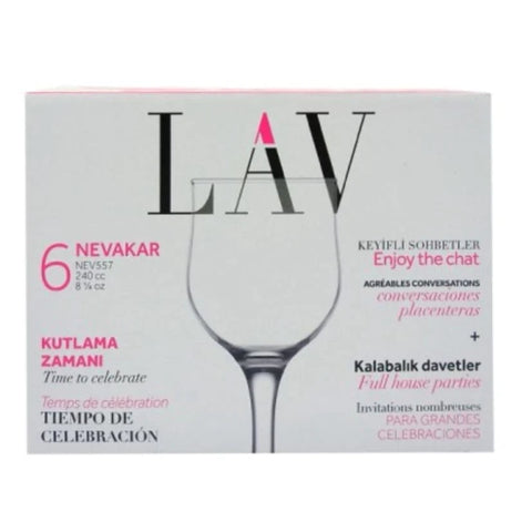 Set 6 pahare cu picior Lav Nevakar, 240 ml