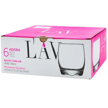 Set 6 pahare Lav Adora, 290 ml