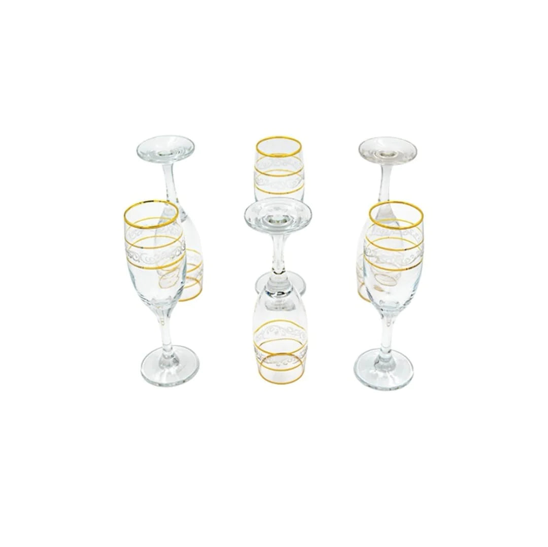 Set 6 pahare Lav gold sampanie, 190 ml