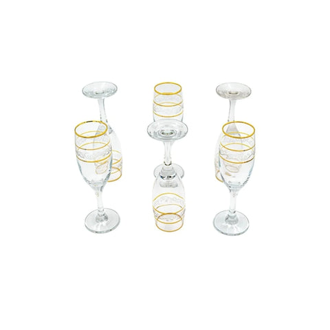 Set 6 pahare Lav gold sampanie, 190 ml