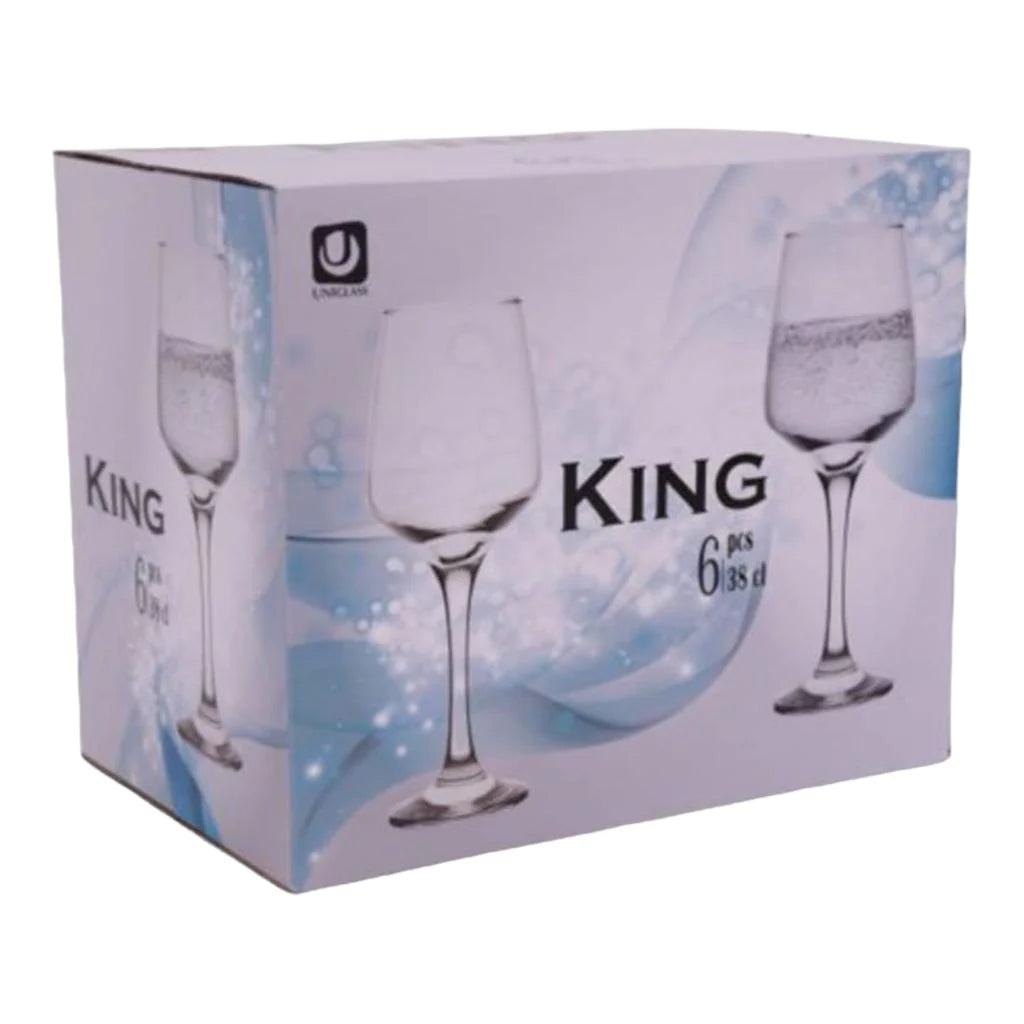 Set 6 pahare sticla, 380 ml KING