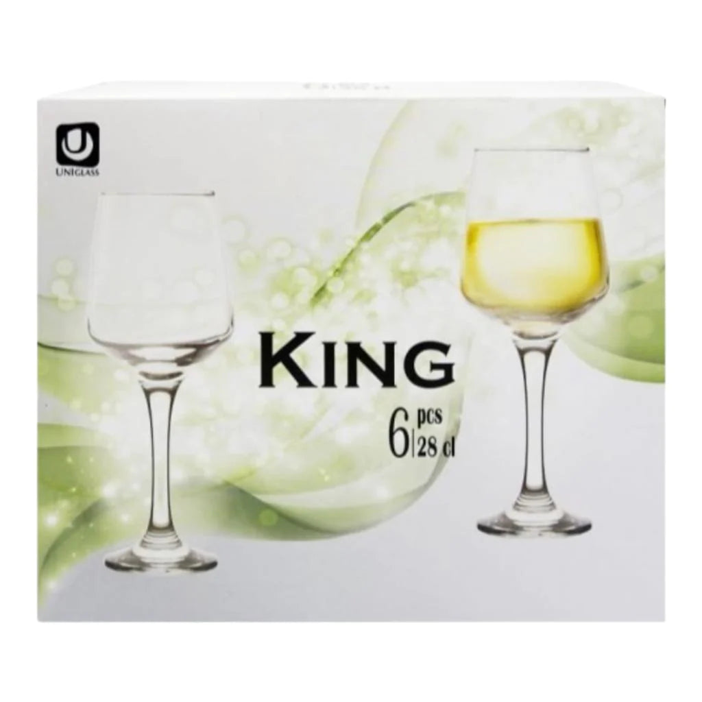 Set 6 pahare sticla, 280 ml KING