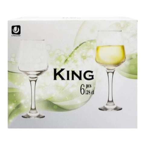 Set 6 pahare sticla, 280 ml KING