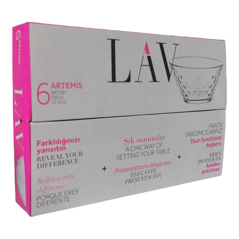 Set 6 boluri sticla,LAV Artemis,330 ml