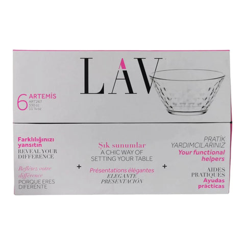 Set 6 boluri sticla,LAV Artemis,330 ml