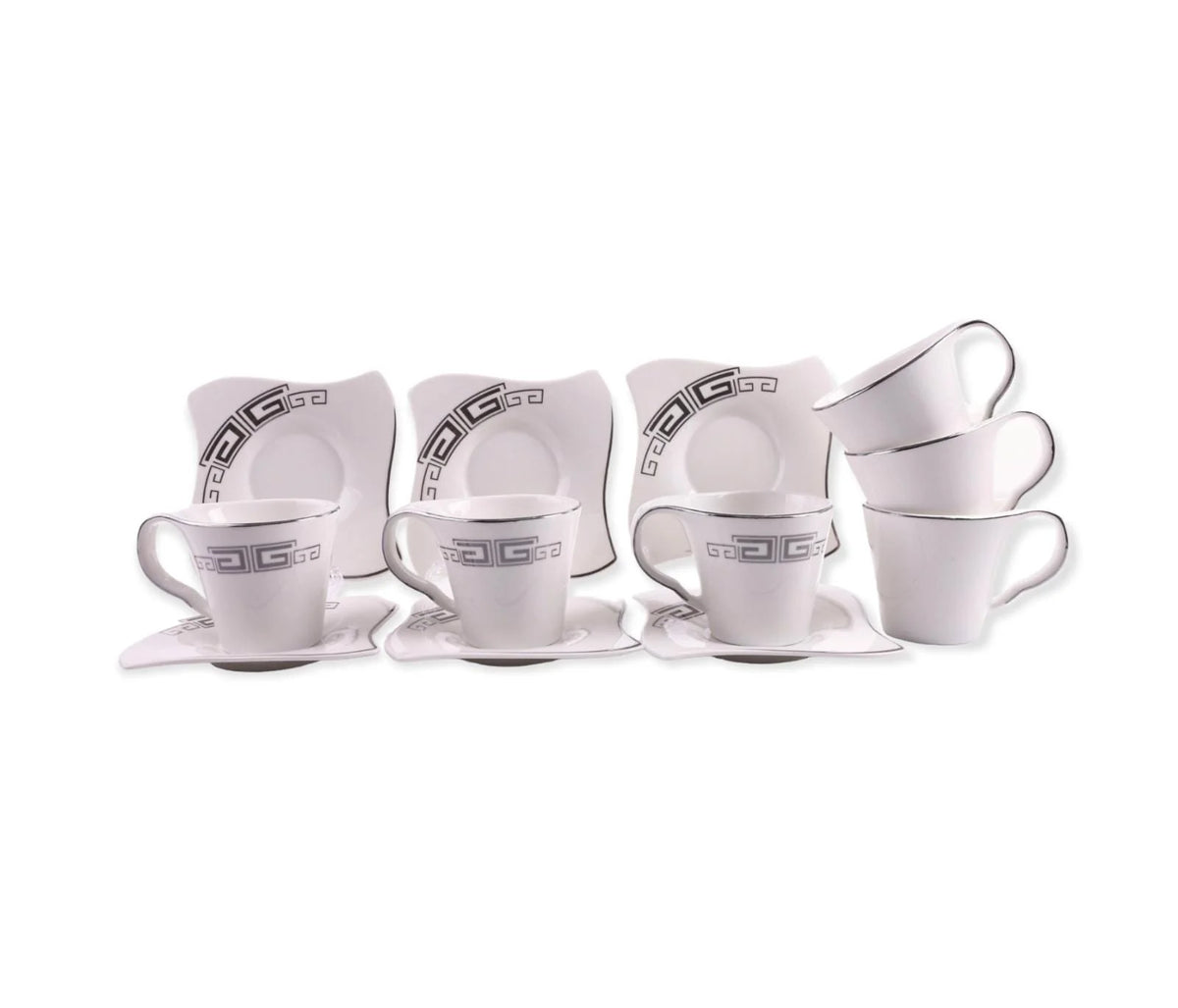 Set 6 cesti cu 6 farfurioare pentru ceai sau cafea, 180 ml Malooki