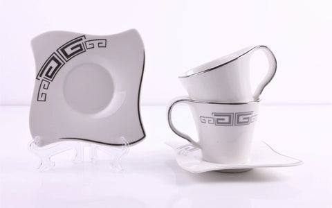 Set 6 cesti cu 6 farfurioare pentru ceai sau cafea, 180 ml Malooki