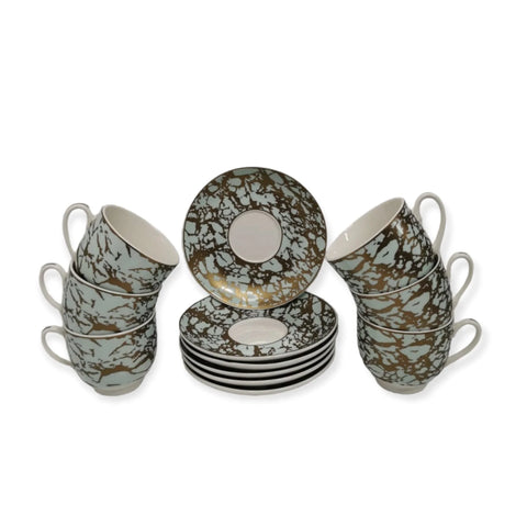 Set de 6 cesti cu farfurii, 180 ml Malooki Luxury Collection 4422