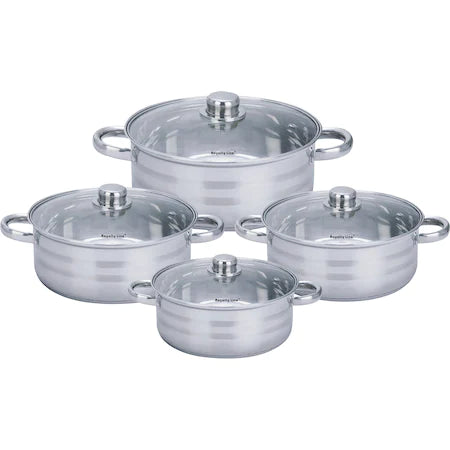 Set 4 cratite inox cu capac Royalty Line RL-SP7