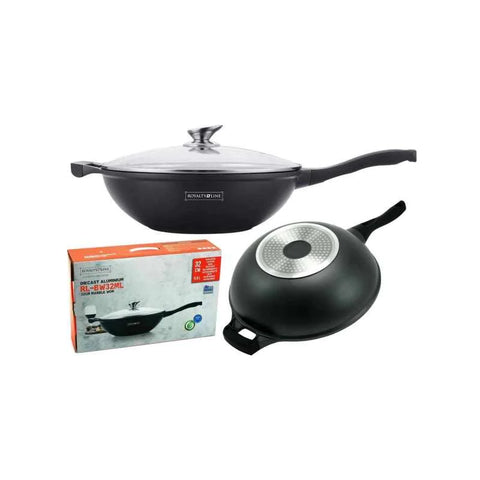 Tigaie wok Royalty Line RL-BW28ML 28 cm, 3,7L interior marmura