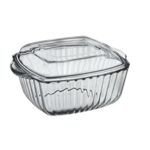 Vas yena termorezistent cu capac, patrat, 1,87 L , Borcam 59029
