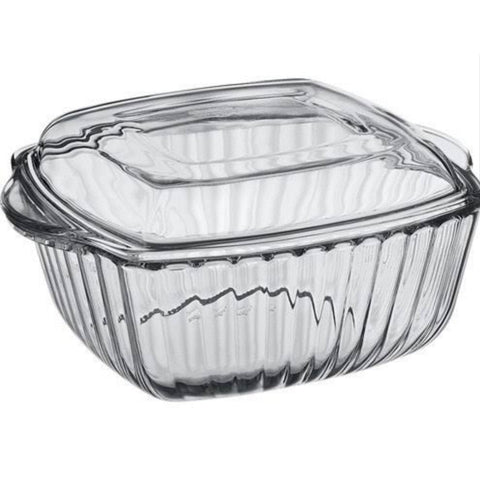Vas termorezistent patrat cu capac 1,170 l Borcam
