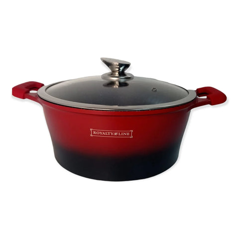 Cratita marmorata 6,1 L Royalty line, invelis marmura, Rosu cu Negru