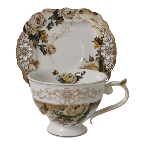 Set 6 cesti pentru ceai sau cafea cu 6 farfurioare Malooki, Luxury Collection 7506