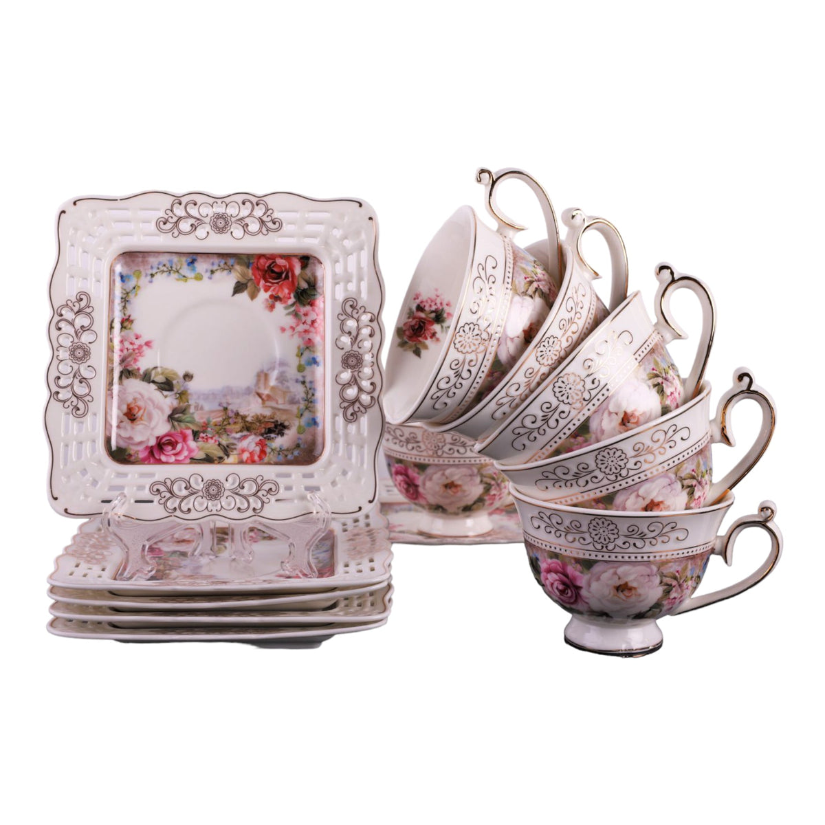 Set 6 cesti cu 6 farfurioare Malooki, Luxury