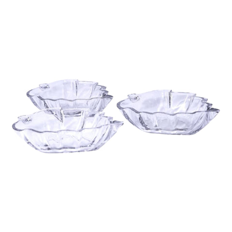 Set 6 Boluri din Sticla in forma de Frunza 14 x 10 x 4 cm