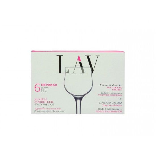 Set 6 pahare apa Lav Nevakar 553, 200 ml