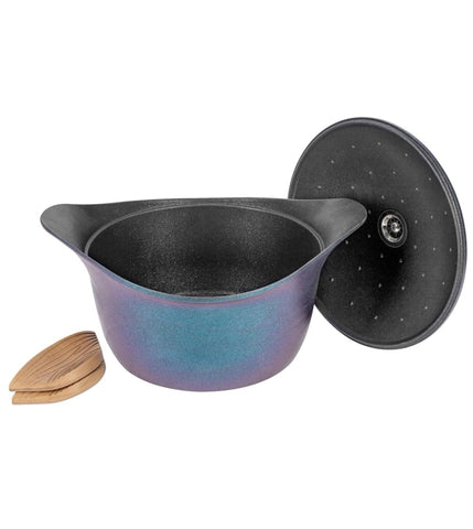 Cratita cu capac Neoklein CS 18, diametru 18 cm, capacitatea 1.6 L, invelis antiaderent, Ocean Blue